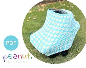 Nursing, Car Seat, Shopping Cart, and High Chair Cover PDF Sewing Pattern • Baby, Kid, Toddler, Infant, Child • Peanut Patterns Isabella #89