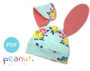 Bunny Hat Sewing Pattern • PDF Sewing Pattern • Baby, Kid, Toddler, Infant, Child • Peanut Patterns #54 Harper