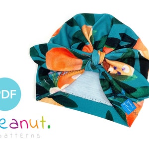 Bow Turban Hat Sewing Pattern • PDF Sewing Pattern • Baby, Kid, Toddler, Infant, Child • Peanut Patterns Charlotte #74