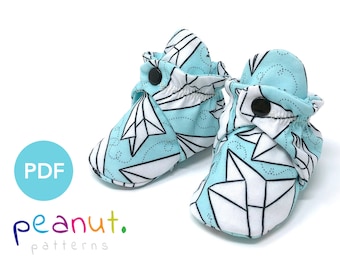 Knit Baby Bootie with Snap Shoe Sewing Pattern • PDF Sewing Pattern • Baby, Kid, Toddler, Infant, Child • Peanut Patterns Zion #50