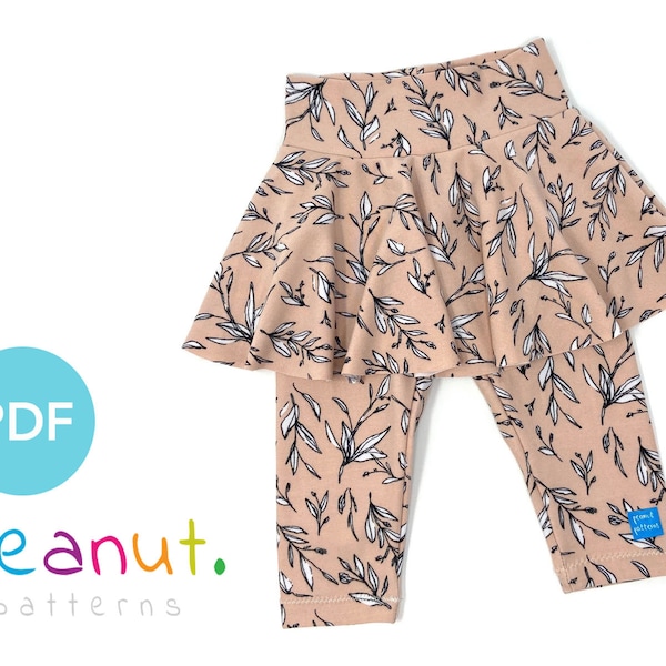 Skirted Legging Sewing Pattern • PDF Sewing Pattern • Baby, Kid, Toddler, Infant, Child • Peanut Patterns #85 Katie
