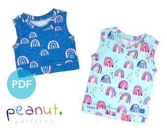 Banded Tank Top Sewing Pattern • PDF Sewing Pattern • Baby, Kid, Toddler, Infant, Child • Peanut Patterns Willow #63