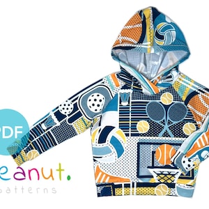 Hoody Sewing Pattern • PDF Sewing Pattern • Baby, Kid, Toddler, Infant, Child • Peanut Patterns Finley #49