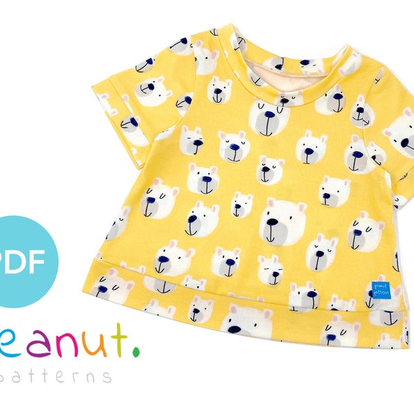 Short Sleeve Top Sewing Pattern • PDF Sewing Pattern • Baby, Kid, Toddler, Infant, Child • Peanut Patterns #84 Lexi