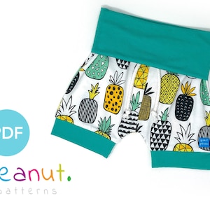 High Waisted Short Sewing Pattern PDF (Jogger + Pant Options Included) • Baby, Kid, Toddler, Infant, Child • Peanut Patterns #21 Pippin