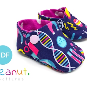 Knit Moccasin Baby Booties Shoe Sewing Pattern • PDF Sewing Pattern • Baby, Kid, Toddler, Infant, Child • Peanut Patterns River #52