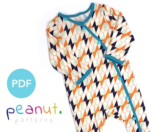 Romper met drukknopen Naaipatroon • PDF-naaipatroon • Baby, kind, peuter, baby, kind • Pindapatronen Piper #19