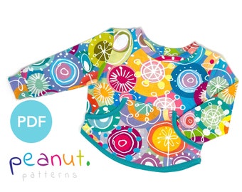 Crew Sweatshirt Schnittmuster • PDF Nähanleitung • Baby, Kind, Kleinkind, Säugling, Kind • Erdnuss Muster Weiß #48