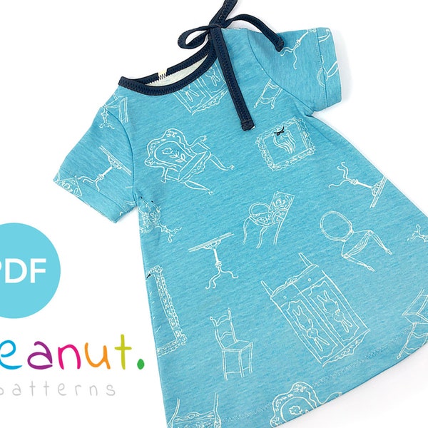 Tie Shoulder Short Sleeve Dress Sewing Pattern • PDF Sewing Pattern • Baby, Kid, Toddler, Infant, Child • Peanut Patterns Rachel #26