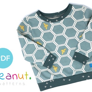 Crew Sweatshirt Sewing Pattern • PDF Sewing Pattern • Baby, Kid, Toddler, Infant, Child • Peanut Patterns Jordan #39