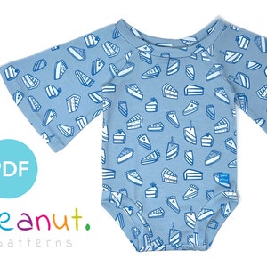 Long Butterfly Sleeve Raglan Bodysuit PDF Sewing Pattern • Baby, Kid, Toddler, Infant, Child • Peanut Patterns Madison #100