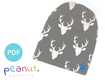 Reversible Beanie Hat Sewing Pattern • PDF Sewing Pattern • Baby, Kid, Toddler, Infant, Child • Peanut Patterns Parker #14