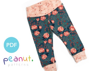 Cuffed Pant Sewing Pattern • PDF Sewing Pattern • Baby, Kid, Toddler, Infant, Child • Peanut Patterns Hadley #10