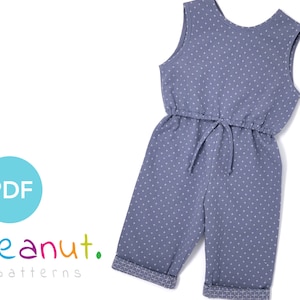 Linen Jumpsuit Sewing Pattern • PDF Sewing Pattern • Baby, Kid, Toddler, Infant, Child • Peanut Patterns #71 Dallas