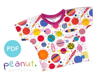 Simple Short Sleeve Shirt Sewing Pattern • PDF Sewing Pattern • Baby, Kid, Toddler, Infant, Child • Peanut Patterns Ashton #30
