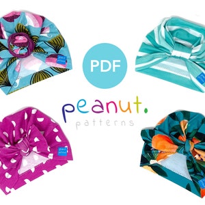 Turban Hat Sewing Pattern • PDF Sewing Pattern • Baby, Kid, Toddler, Infant, Child • Peanut Patterns Charlotte #74