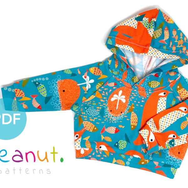 Hoody Sewing Pattern • PDF Sewing Pattern • Baby, Kid, Toddler, Infant, Child • Peanut Patterns #49 Finley