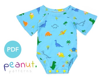 Butterfly Sleeve Raglan Bodysuit PDF Sewing Pattern • Baby, Kid, Toddler, Infant, Child • Peanut Patterns Madison #100