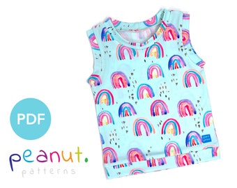 Banded Tank Top Sewing Pattern • PDF Sewing Pattern • Baby, Kid, Toddler, Infant, Child • Peanut Patterns Willow #63