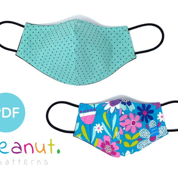 Gesichtsmaske Schnittmuster • PDF Schnittmuster • Kind, Teenager, Erwachsener • Peanut Patterns Gesichtsmaske #65