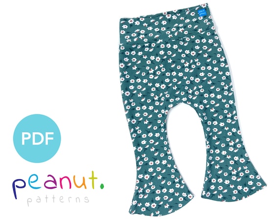 Perseas Bell Bottom Leggings PDF Pattern Sizes Newborn to 14 Kids