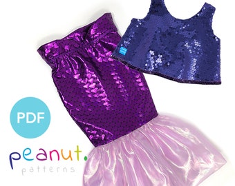 Mermaid Costume Sewing Pattern • PDF Sewing Pattern • Baby, Kid, Toddler, Infant, Child • Peanut Patterns Adella #17