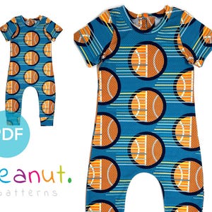 Short Sleeved Knit Pant Romper Sewing Pattern • PDF Sewing Pattern • Baby, Kid, Toddler, Infant, Child • Peanut Patterns Drew #108