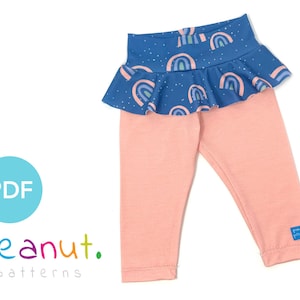 Skirted Legging Sewing Pattern • PDF Sewing Pattern • Baby, Kid, Toddler, Infant, Child • Peanut Patterns Katie #85