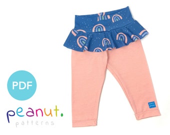 Naaipatroon legging met rok • PDF-naaipatroon • Baby, kind, peuter, baby, kind • Pindapatronen Katie #85