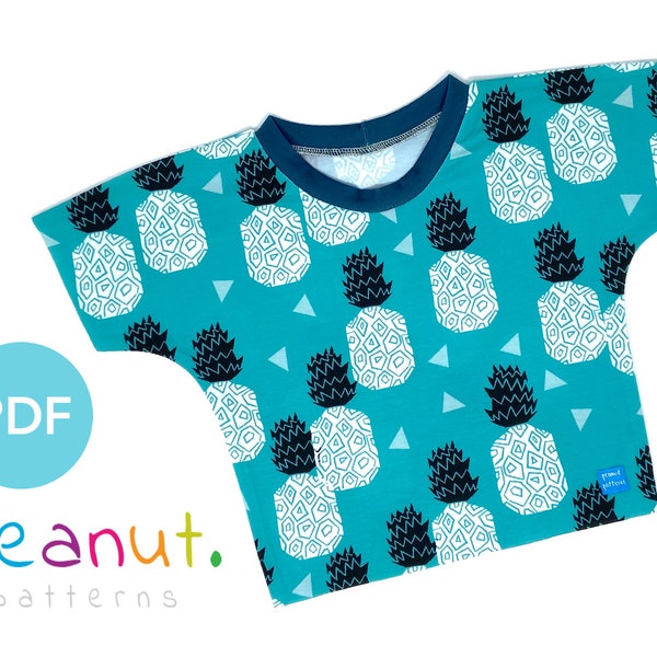 Schlichtes Kurzarm Shirt Schnittmuster • PDF Schnittmuster • Baby, Kind, Kleinkind, Säugling, Kind • Erdnuss Muster Ashton #30