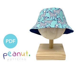 Bucket Hat Sewing Pattern • PDF Sewing Pattern • Baby, Kid, Toddler, Infant, Child • Peanut Patterns #76 Elliot