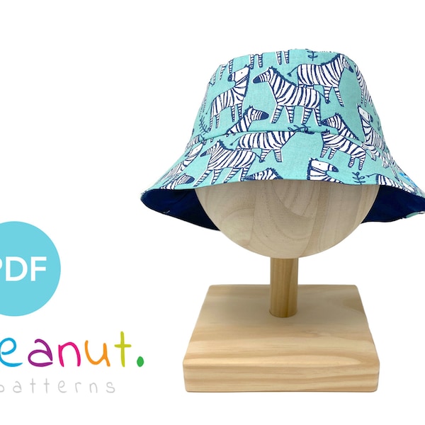 Bucket Hat Sewing Pattern • PDF Sewing Pattern • Baby, Kid, Toddler, Infant, Child • Peanut Patterns #76 Elliot