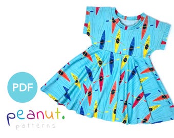 Simple Short Sleeve Peplum Dress Sewing Pattern • PDF Sewing Pattern • Baby, Kid, Toddler, Infant, Child • Peanut Patterns Evelyn #106