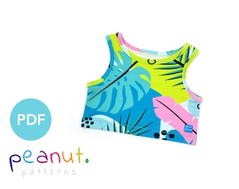 Knit Binding Tank Top Sewing Pattern • PDF Sewing Pattern • Baby, Kid, Toddler, Infant, Child • Peanut Patterns Skylar #78