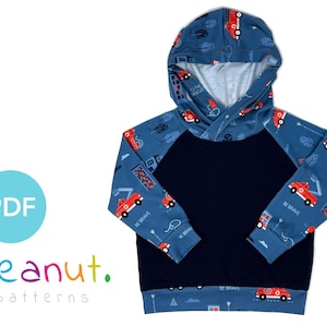 Hoody Sewing Pattern • PDF Sewing Pattern • Baby, Kid, Toddler, Infant, Child • Peanut Patterns Finley #49