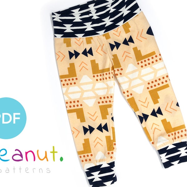 Cuffed Pant Sewing Pattern • PDF Sewing Pattern • Baby, Kid, Toddler, Infant, Child • Peanut Patterns #10 Hadley