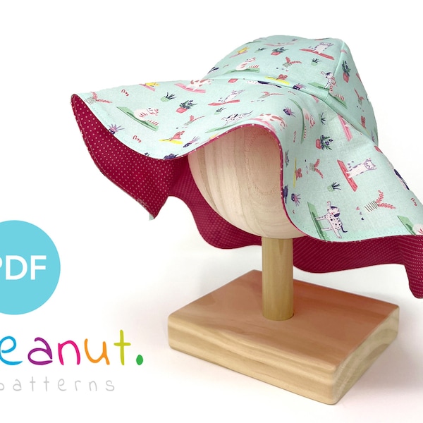 Sun Hat Sewing Pattern Large Brim • PDF Sewing Pattern • Baby, Kid, Toddler, Infant, Child • Peanut Patterns #101 Lilly