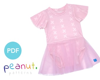 Bodysuit Sewing Pattern • PDF Sewing Pattern • Baby, Kid, Toddler, Infant, Child • Peanut Patterns #92 Luna