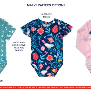 Bodysuit Sewing Pattern PDF Sewing Pattern Baby, Kid, Toddler, Infant, Child Peanut Patterns 79 Maeve image 2