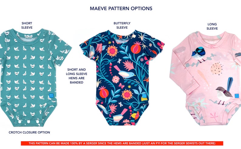 Bodysuit Sewing Pattern PDF Sewing Pattern Baby, Kid, Toddler, Infant, Child Peanut Patterns 79 Maeve image 2