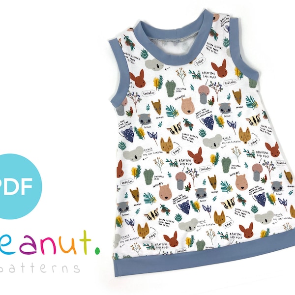 Tank Dress Sewing Pattern • PDF Sewing Pattern • Baby, Kid, Toddler, Infant, Child • Peanut Patterns #88 Nicole