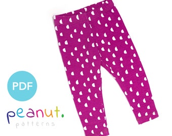 Patron de couture Legging • Patron de couture PDF • Bébé, Enfant, Tout-petit, Nourrisson, Enfant • Motifs d'arachide #24 Olivia