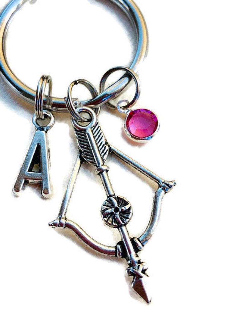 Archery keychain arrow and bow keyring personalized archery Etsy
