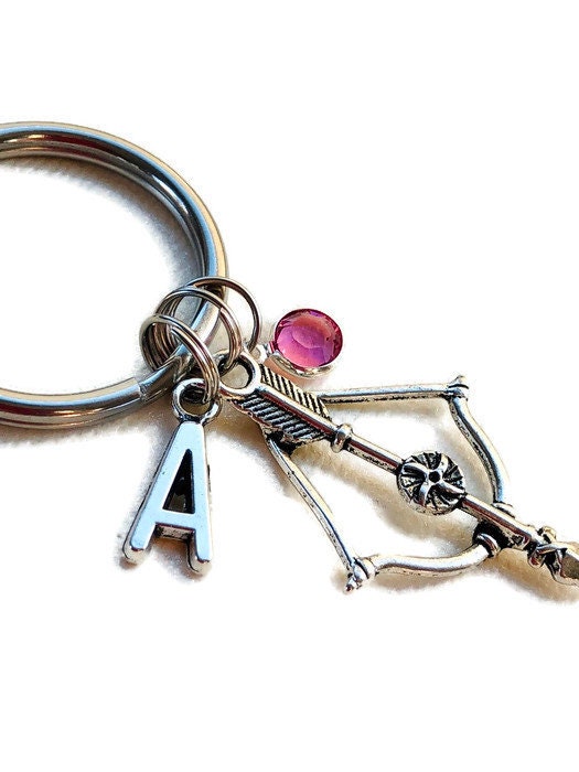 Archery keychain arrow and bow keyring personalized archery Etsy