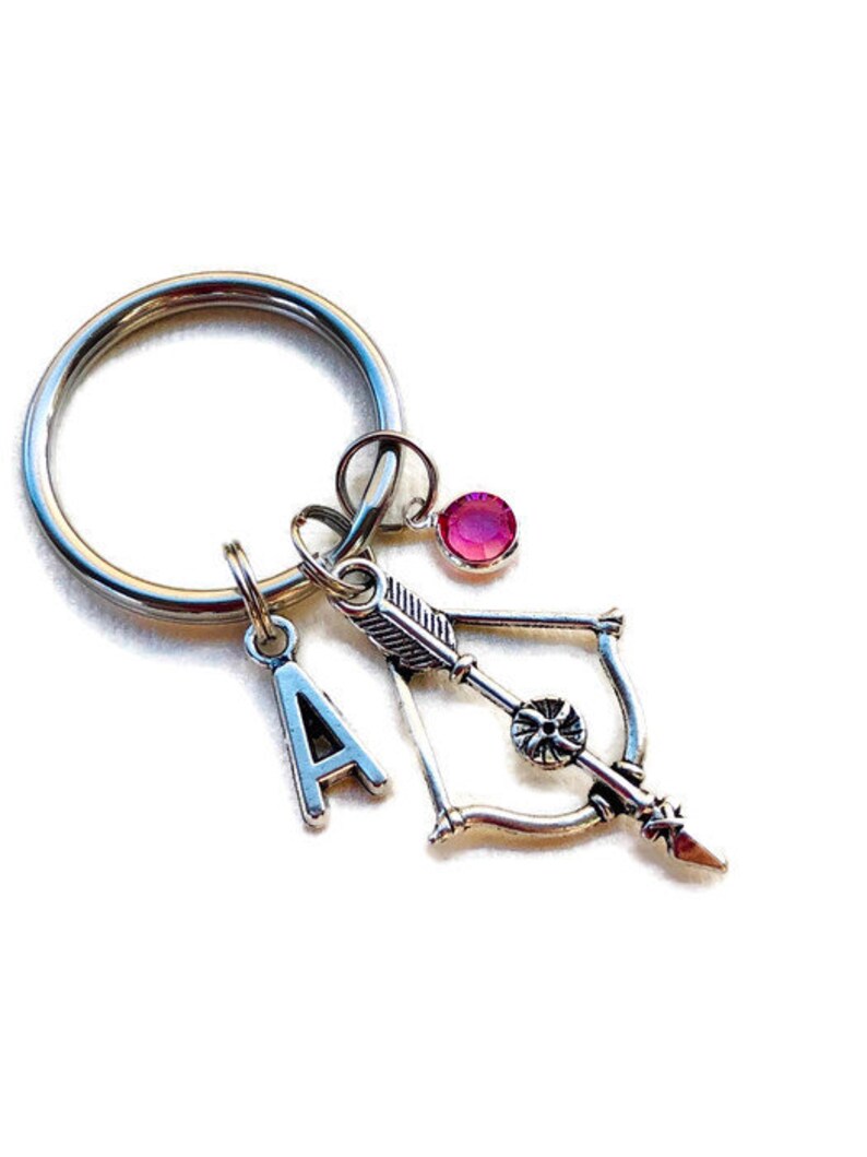Archery keychain arrow and bow keyring personalized archery Etsy