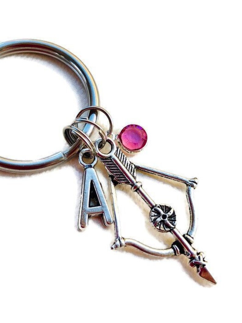 Archery keychain arrow and bow keyring personalized archery Etsy
