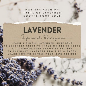 Lavender Infused Recipe Cookbook | Instant Download | 6 Infusions | 48 Ideas | 14 Tips and Facts | 12 Lavender Farm Favorite Recipes