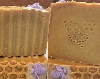 Honey Lavender Blossom Soap | Naturally Colored w Turmeric | Honey from Our  Farm Bees | Lavender from Our Farm