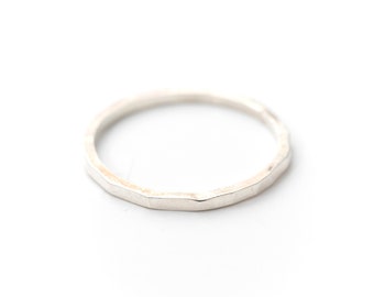 Hammered Stacking Ring - Sterling Silver stacking ring or midi ring