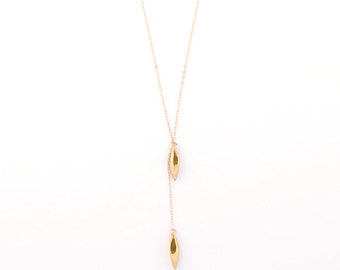 Bad Seed Lariat necklace - 18k Gold Vermeil or sterling silver hand carved and cast seed pendant lariat